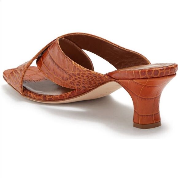 Paris Texas  leather croc embossed crisscross sandal’s size 7 - Picture 3 of 12